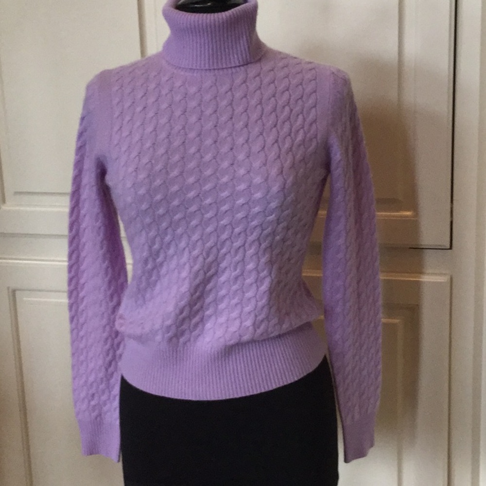 Violet Cable Knit Cashmere Sweater by Geneva